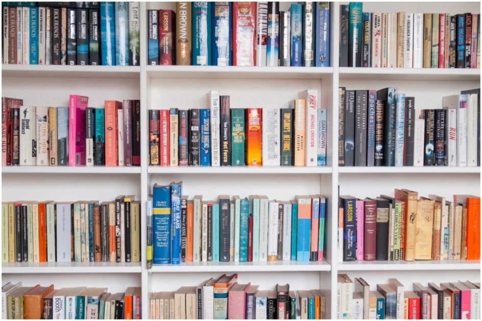 colorful bookshelf 